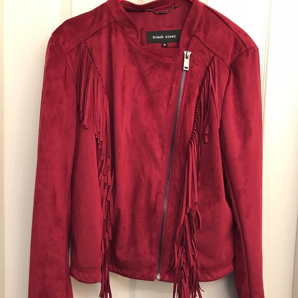 Jackets & Blazers - Suede Leather Jacket With Fringes